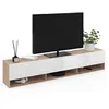 Image de IDMarket Elio - Meuble TV (180 cm, 2 portes, étagère, bois et blanc)