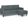 Image de IDMarket - Canapé d'angle 3 Places Marius 200 cm réversible Gris Anthracite