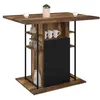 Image de IDMarket - Ilot Central UGO 110 cm Bois Noir et Effet Bois foncé Hawkins avec rangements Design Industriel