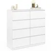 Image de IDMarket Commode TOMI à 8 tiroirs 110 cm en bois blanc
