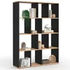 Image de IDMarket - Etagère bibliothèque JENA 4 Niveaux Noir et Effet Bois H.143 cm