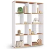 Image de IDMarket - Bibliothèque Jena à 4 niveaux, blanche et aspect bois, hauteur 143 cm