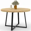Image de IDMarket - Table à Manger Ronde Selma 4-6 Personnes Bois et Noir 110 cm