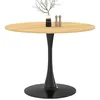 Image de IDMarket - Table à Manger Ronde Dalia 4 Personnes Pieds Tulipe Bois et Noir 100 cm