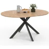 Image de IDMarket - Table à manger ronde extensible ALIX 4-8 personnes en bois et noir 110-150 cm