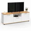 Image de IDMarket - Meuble TV 110 cm VITO avec tiroir et Niche Blanc et Bois
