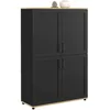 Image de IDMarket - Buffet Hauteur H. 125 cm VITO 4 portes noir et bois