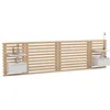 Image de IDMarket - Tête de lit Suspendue en Lattes AVA 240 cm avec chevets + tiroir façon Bois Clair et Blanc