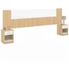 Image de IDMarket - Tête de lit sur Pied avec chevets modulables SAPA pour lit 140, 160 ou 180 cm Bois et Blanc