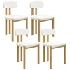 Image de IDMarket - Lot de 4 chaises ESMA en métal Effet Bois et Tissu Bouclette pour Salle à Manger