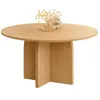 Image de IDMarket - Table à Manger Fixe japandi Ronde Edith 110 cm Bois Effet hêtre