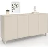 Image de IDMarket - Buffet Bertille de 160 cm avec 4 portes en bois beige