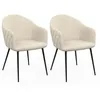 Image de IDMarket - Lot de 2 chaises de Salle à Manger, fauteuils de Table Moly en Velours gaufré Beige