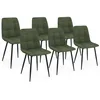 Image de IDMarket Lot de 6 chaises de salle à manger Mila en velours vert kaki