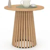 Image de IDMarket - Table à Manger Ronde Carmen 4 Personnes Pied Bois en Lattes et Plateau Bois 80 cm