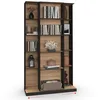 Image de IDMarket - Bibliothèque coulissante Alphonse 5 Niveaux 15 niches Bois et Noir