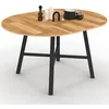 Image de IDMarket - Table à Manger Extensible Ronde Madeleine 4-6 Personnes Bois et métal Noir 110-150 cm