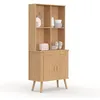 Image de IDMarket - Buffet de Cuisine 80 cm Romie Effet Lattes tasseau de Bois