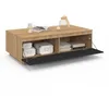 Image de IDMarket - Table Basse TOMI 110 cm avec Porte façon hêtre et Noir