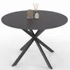 Image de IDMarket - Table à Manger Ronde Jaspe 6 Personnes Plateau Effet béton Pied araignée Gris Anthracite 110 cm