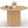 Image de IDMarket - Table à Manger Ronde Berthe 6 Personnes Pied Hexagonal Bois Effet hêtre 110 cm