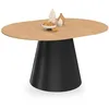 Image de IDMarket - Table à Manger Ronde Extensible Angele 4-8 Personnes Bois Effet hêtre et Pied Noir 110-150 cm