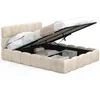 Image de IDMarket - Lit Coffre Double Nuage avec tête de lit matelassée et sommier 140 x 190 cm Velours Beige