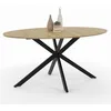 Image de IDMarket - Table à Manger ovale ALIX 6 personnes pied araignée bois et noir 150 cm