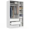 Image de IDMarket - Dressing modulable TAYLOR 120 x 55 x 200 cm 2 modules avec penderie + étagères + tiroirs blanc