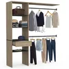 Image de IDMarket - Kit dressing penderie MELINE 160 x 40 x 180 cm hêtre