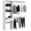 Image de IDMarket - Kit Dressing MELINE 160 x 40 x 180 cm Blanc avec étagères + tiroir + Double penderie