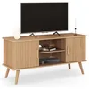 Image de IDMarket - Meuble TV 110 cm Juliette 2 Portes Effet Lattes