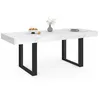 Image de IDMarket - Table à Manger Extensible Rectangle Phoenix 4-8 Personnes Plateau Effet marbre Blanc Alaska 160-200 cm