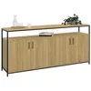 Image de IDMarket - Buffet 160 cm Detroit 4 Portes Bois et Noir Design Industriel