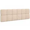 Image de IDMarket - Tête de lit Suspendue matelassée Nuage Velours Beige 160 cm