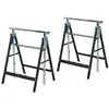 Image de HOMCOM Lot de 2 tréteaux pliables Hauteur Réglable 80-130 cm Noir
