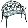 Image de Outsunny Banc de jardin en fonte d'aluminium antique style rose pour porche, parc   Vert