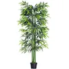 Image de Outsunny Bambou Artificiel XXL 1,80H m Arbre Artificiel 1105 Feuilles denses réalistes Pot Inclus Noir Vert