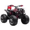 Image de HOMCOM Quad Buggy électrique Enfant 12 V 8 Km/h Max. Voiture électrique Enfant avec Effets Lumineux sonores Selle avec Dossier Porte-Bagage Avant métal PP Rouge Noir