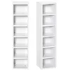 Image de HOMCOM Lot de 2 Étagères Colonnes CD-DVD 6 + 6 Compartiments Blanc
