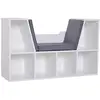 Image de HOMCOM Bibliothèque Banc 2 en 1 Coussins de Siège 102x30x61cm Gris