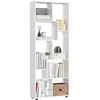 Image de HOMCOM Bibliothèque étagère Zig zag Design Contemporain 70L x 24l x 178H cm Panneaux Particules Blanc