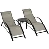 Image de Outsunny Lot de 2 Bains de Soleil Chaise Longue Contemporain Gris