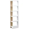 Image de HOMCOM Bibliothèque Étagère de Rangement 45 x 21 x 170 cm Blanc et Chêne