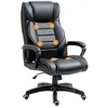 Image de Vinsetto Fauteuil de Bureau massant Fauteuil Bureau Ergonomique Grand Confort Hauteur réglable Fonction Dossier à Bascule revêtement synthétique Noir