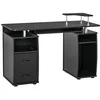 Image de HOMCOM Bureau Informatique Étagères et Tiroir - 120 x 50 x 85 cm Noir