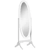 Image de HOMCOM Miroir à Pied Ovale Shabby Chic 48L x 46l x 147H cm Blanc