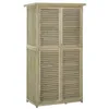 Image de Outsunny Armoire de Jardin Double Porte Toit Bitumé 74 x 43 x 88 cm Gris