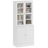 Image de HOMCOM Bibliothèque Vitrine à 6 Niveaux 4 Portes 76 x 40 x 178,5 cm Blanc