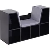 Image de HOMCOM Bibliothèque Banc 2 en 1 avec coussins pour siège, étagère cube 6 compartiments ouverts et 2 niveaux, meuble de rangement pour salon, chambre à coucher, bureau, 102 x 30 x 61 cm, noir